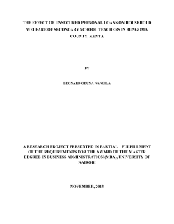 the effect of unsecured personal loans on household welfare of