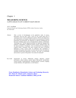 Chapter 1 MEASURING SCIENCE