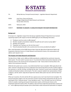 Background The Purpose of K-State Research and Extension 1