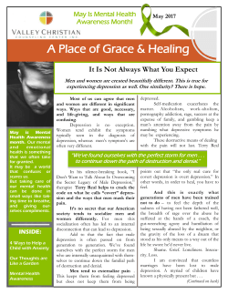May 2017 Newsletter - Valley Christian Counseling Center