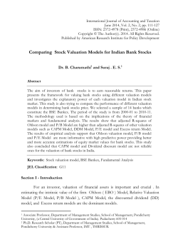 Comparing Stock Valuation Models for Indian Bank Stocks