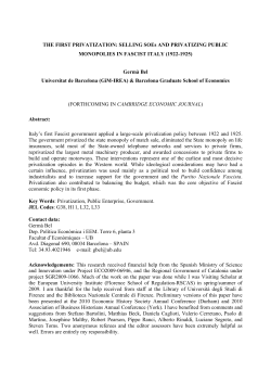 THE FIRST PRIVATIZATION - Universitat de Barcelona
