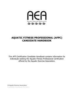 aquatic fitness professional (afpc) candidate handbook