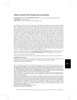 0 Object-oriented Travel Package Recommendation
