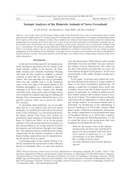 Isotopic Analyses of the Domestic Animals of Norse