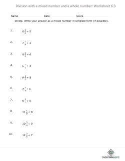 Division with a mixed number and a whole number