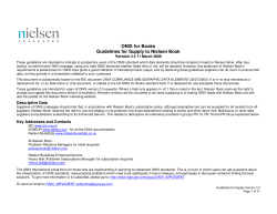 ONIX for Books Guidelines for Supply to Nielsen