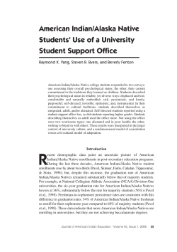 American Indian/Alaska Native Students` Use of a University Student