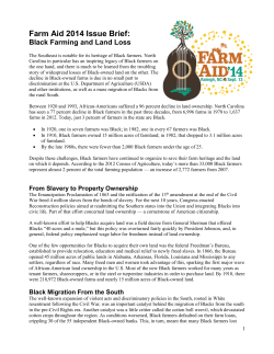 FARM AID 2014 ISSUE BRIEF – BLACK FARMING and LAND LOSS