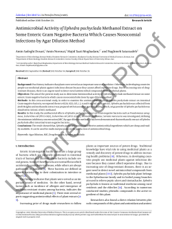Antimicrobial Activity of Ephedra pachyclada Methanol Extract on