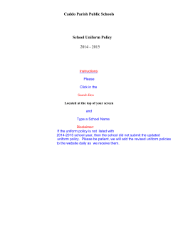 Uniform Policy - Caddo Parish Schools