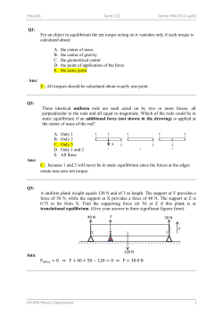 For an object in equilibrium the net torque acting on it