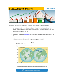 IMF Global Housing Watch Quarterly Update, January 2016