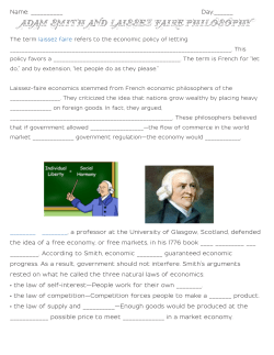 Adam Smith and Laissez Faire Philosophy