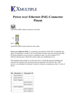 Power over Ethernet (PoE) Connector Pinout