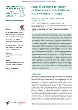 Effects of acidification on olfactory