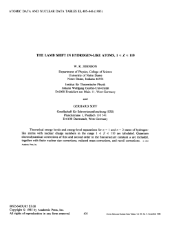 ATOMIC DATA AND NUCLEAR DATA TABLES 33, 405
