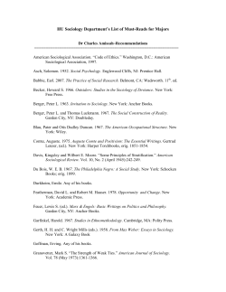 Must reads for Sociology Majors - Hampton University School of