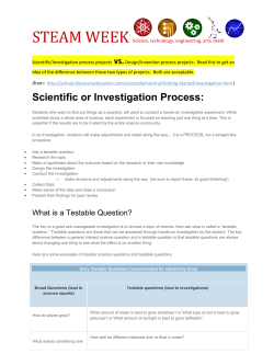 Scientific or Investigation Process: