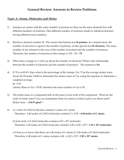General Review: Answers to Review Problems
