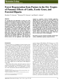 Forest Regeneration from Pasture in the Dry Tropics of