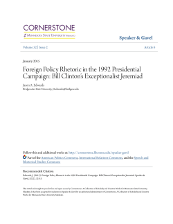 Foreign Policy Rhetoric in the 1992 Presidential Campaign: Bill