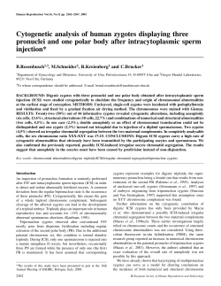 Cytogenetic analysis of human zygotes