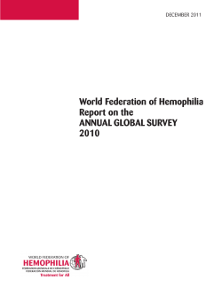 World Federation of Hemophilia Global Survey 2010