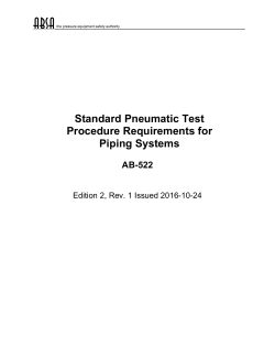 Standard Pneumatic Test Procedure Requirements