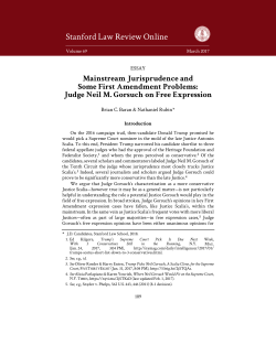 Judge Neil M. Gorsuch on Free Expression