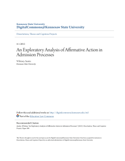 An Exploratory Analysis of Affirmative Action in Admission Processes