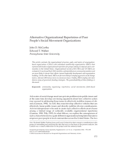 Alternative Organizational Repertoires of Poor