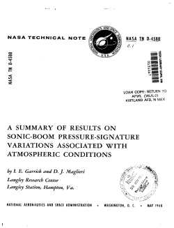 A summary of results on sonic-boom pressure