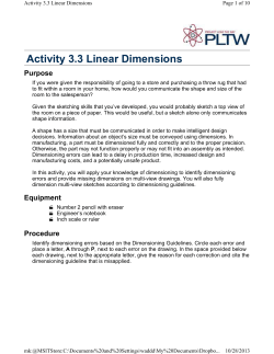 Activity 3.3 Linear Dimensions