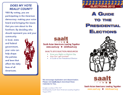 A Guide to the Presidential Elections