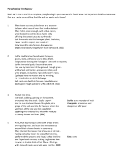 Paraphrasing The Odyssey Read each stanza and do a complete
