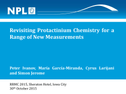 Revisiting Protactinium Chemistry for a Range of New Measurements