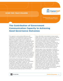 The Contribution of Government Communication Capacity to