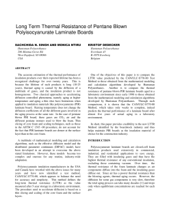 Long Term Thermal Resistance of Pentane Blown Polyisocyanurate