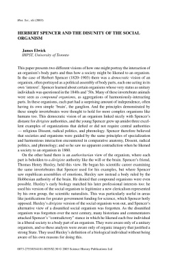 herbert spencer and the disunity of the social