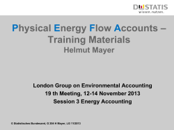 Physical Energy Flow Accounts &ndash; Training Materials