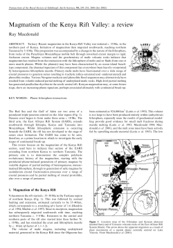 Magmatism of the Kenya Rift Valley: a review