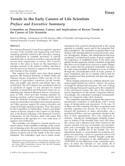 Essay Trends in the Early Careers of Life Scientists Preface and