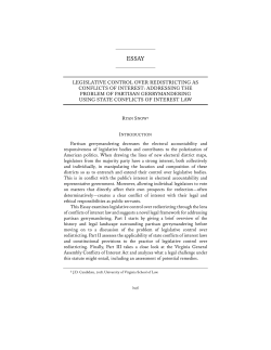 legislative control over redistricting as conflicts of interest