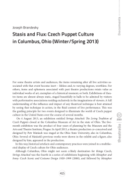Czech Puppet Culture in Columbus, Ohio (Winter/Spring 2013)