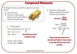 The diagram shows a prism with a trapezium as its cross