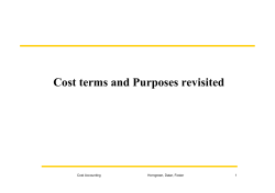 Cost terms, cost purposes and cost-volume