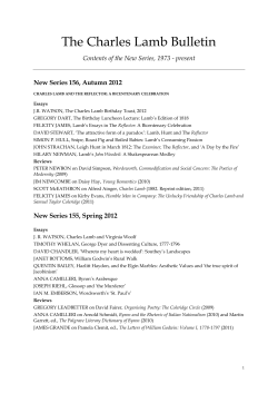 The Charles Lamb Bulletin - The Charles Lamb Society