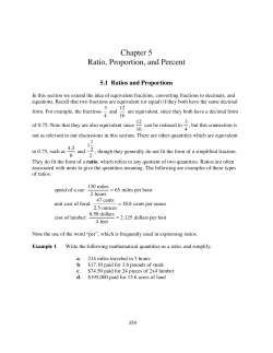 Chapter 5 Ratio, Proportion, and Percent
