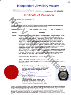 View Valuation Certificate - Webshop